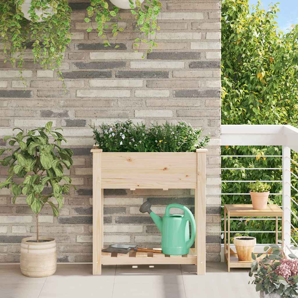 Vidaxl plantenbak beige 71 x 37 x 76,5 cm massief vurenhout
