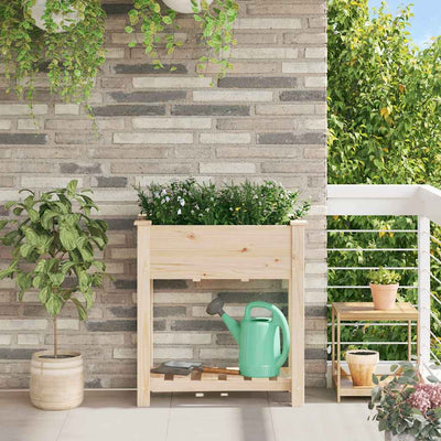 Vidaxl plantenbak beige 71 x 37 x 76,5 cm massief vurenhout