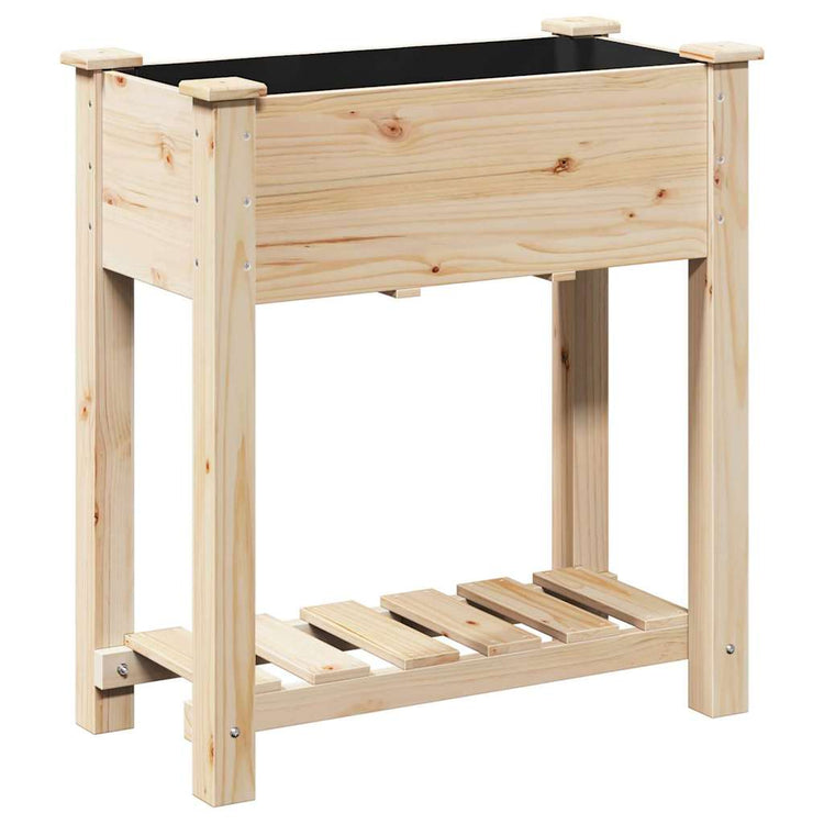 Vidaxl plantenbak beige 71 x 37 x 76,5 cm massief vurenhout