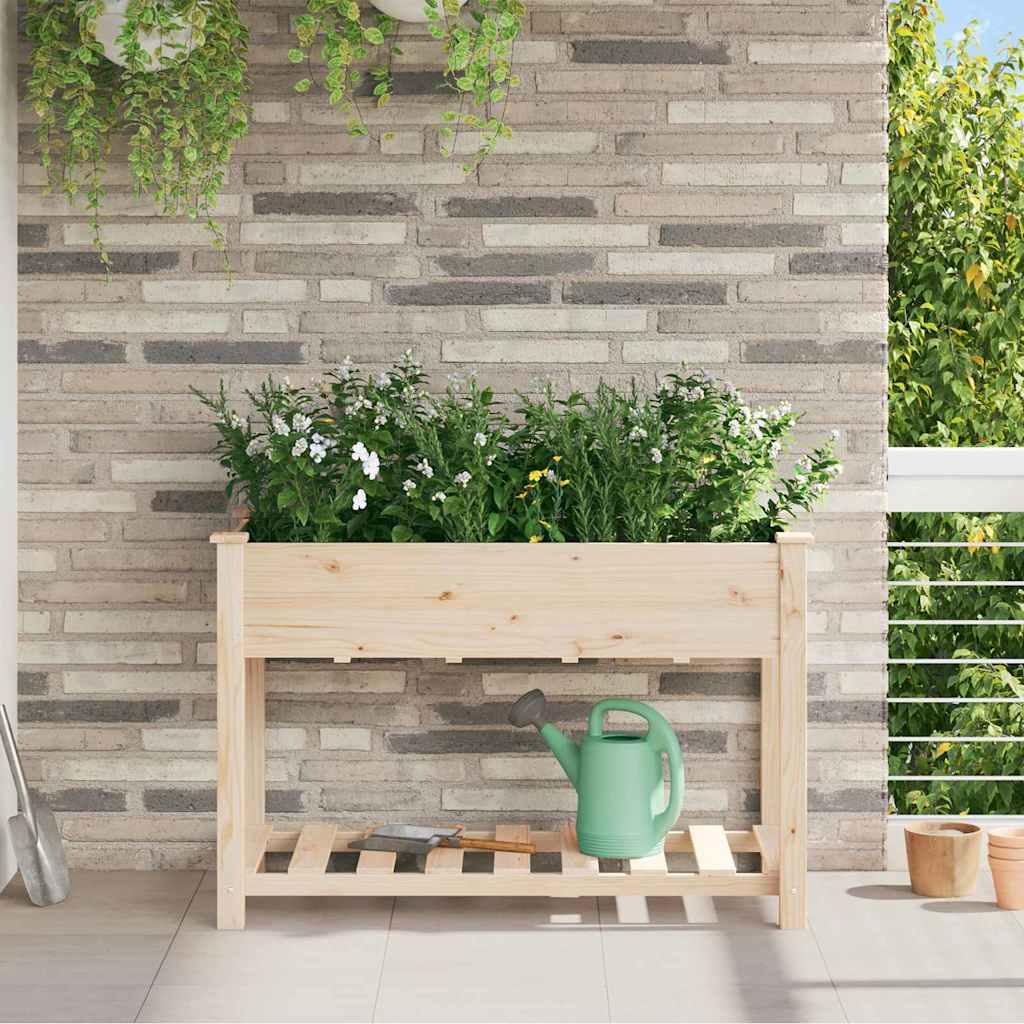 Vidaxl plantenbak beige 115 x 59 x 76,5 cm massief vurenhout