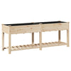 Vidaxl tuin bloempot beige 203 x 53 x 76,5 cm massief vurenhout