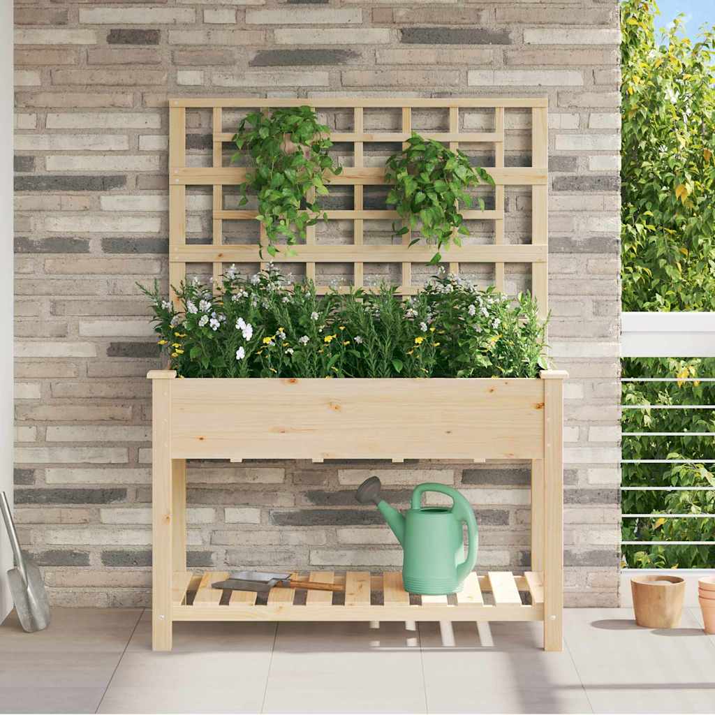 Vidaxl plantenbak beige 115 x 60,5 x 153 cm massief vurenhout