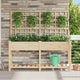 Vidaxl plantenbak beige 161 x 46 x 152,5 cm massief vurenhout