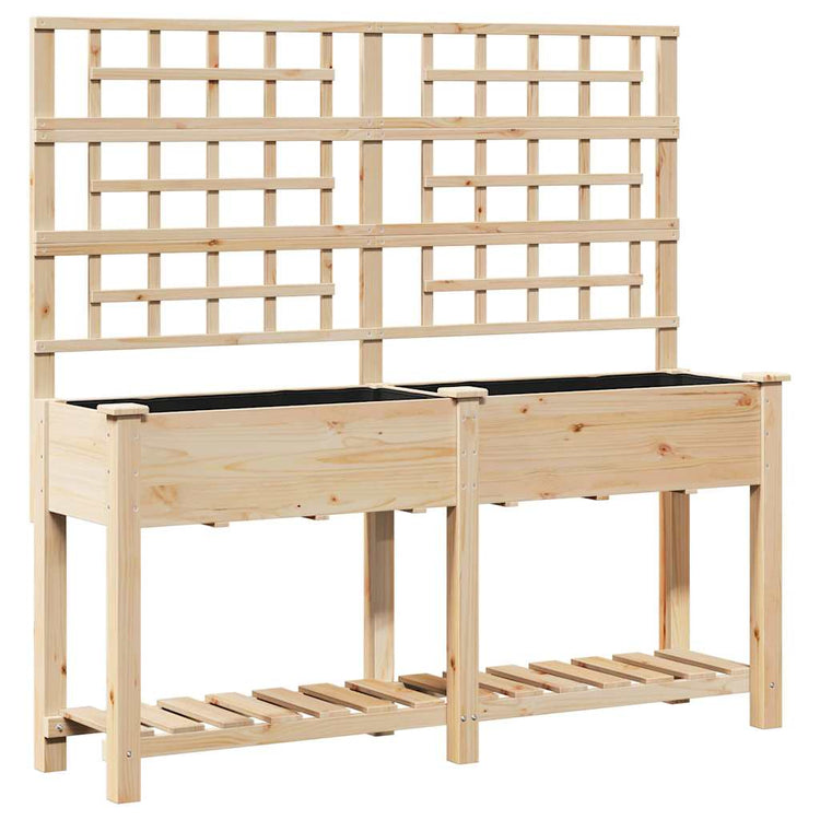 Vidaxl plantenbak beige 161 x 46 x 152,5 cm massief vurenhout
