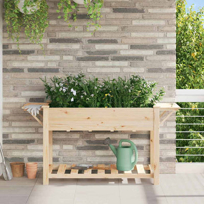 Vidaxl plantenbak beige 155 x 59 x 76,5 cm massief vurenhout