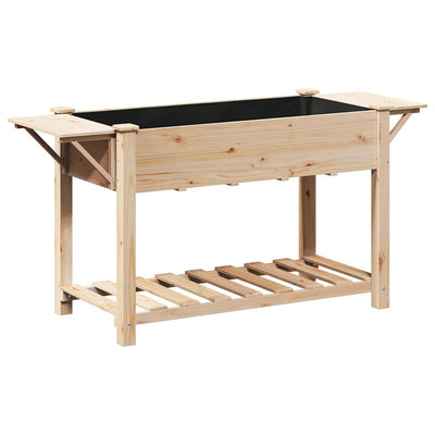 Vidaxl plantenbak beige 155 x 59 x 76,5 cm massief vurenhout
