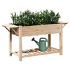 Vidaxl tuin bloempot beige 155 x 59 x 76,5 cm massief vurenhout