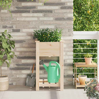 Vidaxl plantenbak beige 45 x 45 x 76,5 cm massief vurenhout