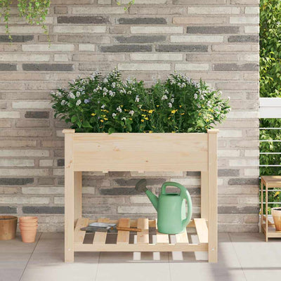 Vidaxl plantenbak beige 90 x 90 x 76,5 cm massief vurenhout
