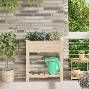Vidaxl plantenbak beige 71 x 37 x 76,5 cm massief vurenhout - afbeelding 1