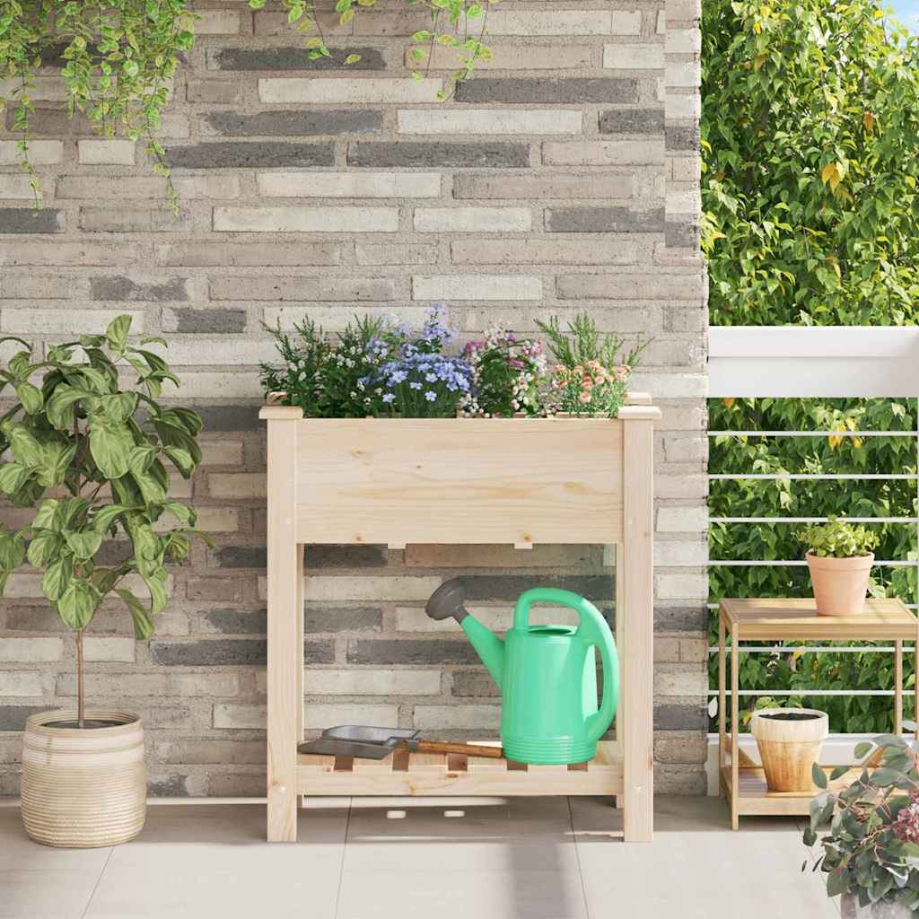 Vidaxl plantenbak beige 71 x 37 x 76,5 cm massief vurenhout