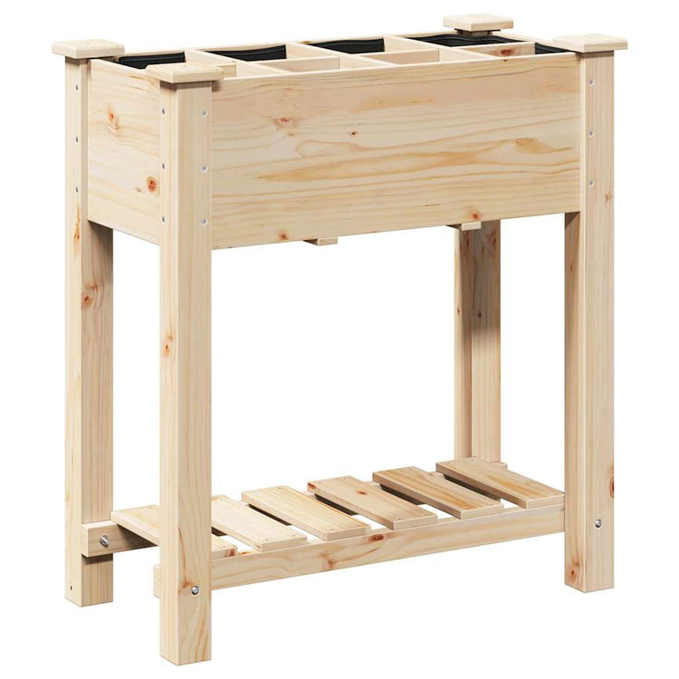 Vidaxl plantenbak beige 71 x 37 x 76,5 cm massief vurenhout