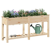 Vidaxl plantenbak beige 161,5 x 45 x 76,5 cm massief vurenhout - afbeelding 3