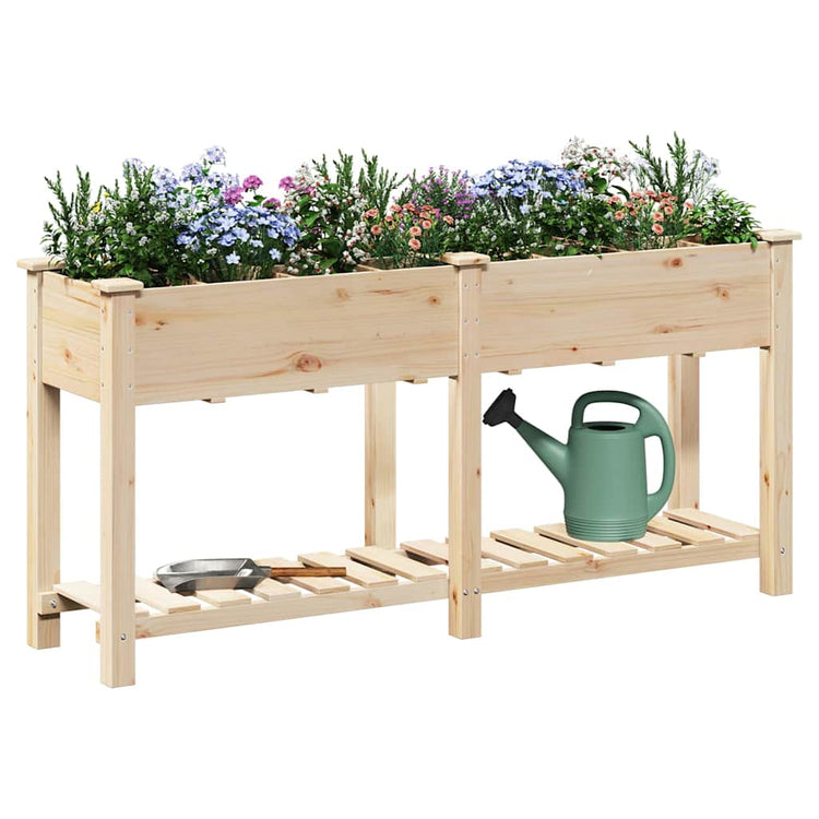 Vidaxl plantenbak beige 161,5 x 45 x 76,5 cm massief vurenhout