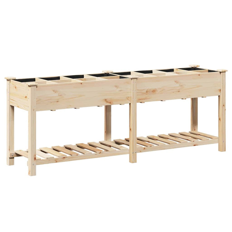 Vidaxl plantenbak beige 203,5 x 53 x 76,5 cm massief vurenhout