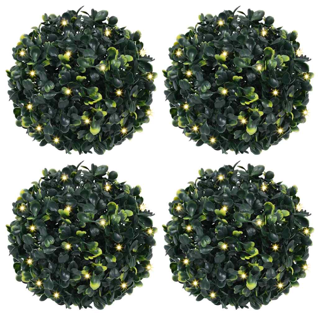 Vidaxl kunstbuxusballen met led-verlichting 4 st 12 cm groen