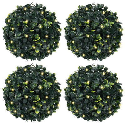 Vidaxl kunstbuxusballen met led-verlichting 4 st 12 cm groen