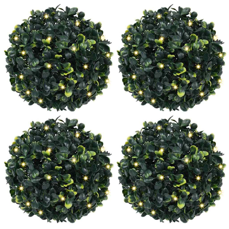 Vidaxl kunstbuxusballen met led-verlichting 4 st 12 cm groen