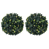 Vidaxl kunstbuxusballen met led-verlichting 2 st 22 cm groen