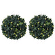 Vidaxl kunstbuxusballen met led-verlichting 2 st 22 cm groen