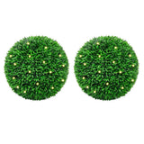 Vidaxl kunstbuxusballen met led-verlichting 2 st 55 cm groen - afbeelding 1