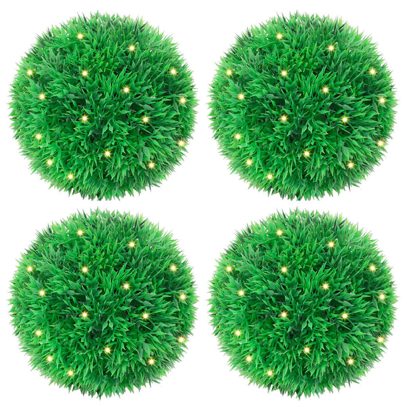 Vidaxl kunstbuxusballen met led-verlichting 4 st 12 cm groen
