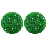 Vidaxl kunstbuxusballen met led-verlichting 2 st 27 cm groen - afbeelding 1