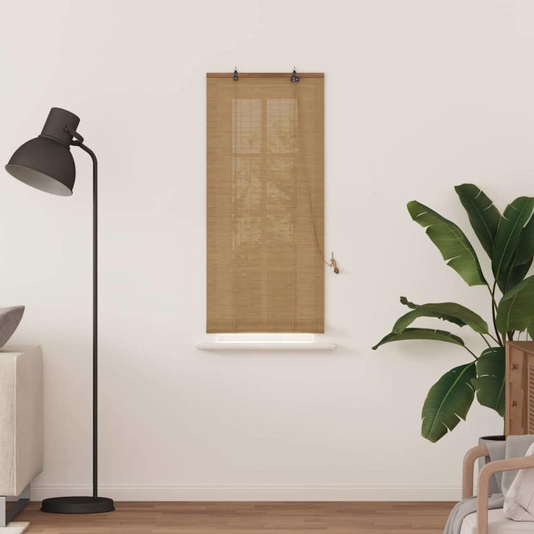 Vidaxl rolgordijn met gordijnen bruin 60 x 160 cm bamboe