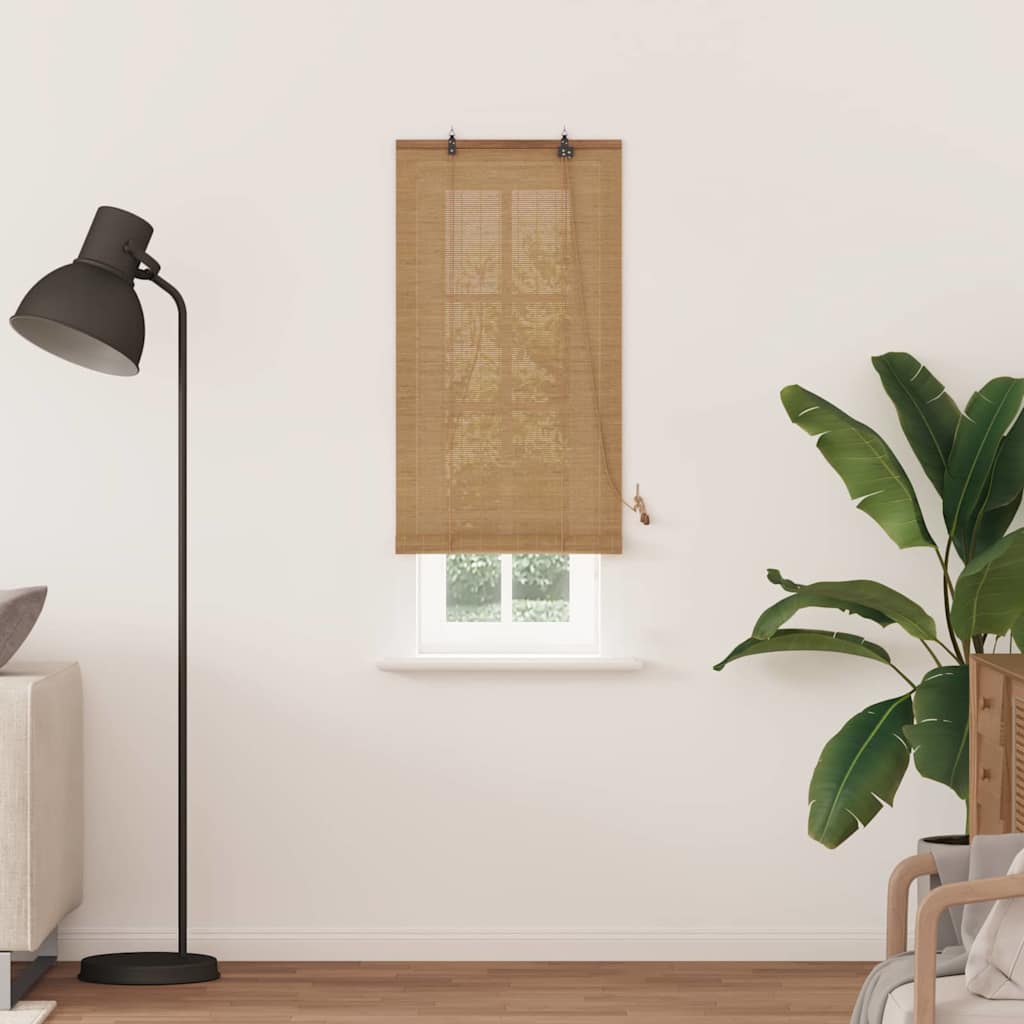Vidaxl rolgordijn met gordijnen bruin 60 x 220 cm bamboe