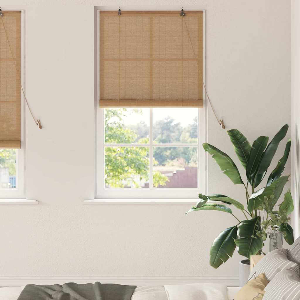 Vidaxl rolgordijn met gordijnen bruin 80 x 220 cm bamboe