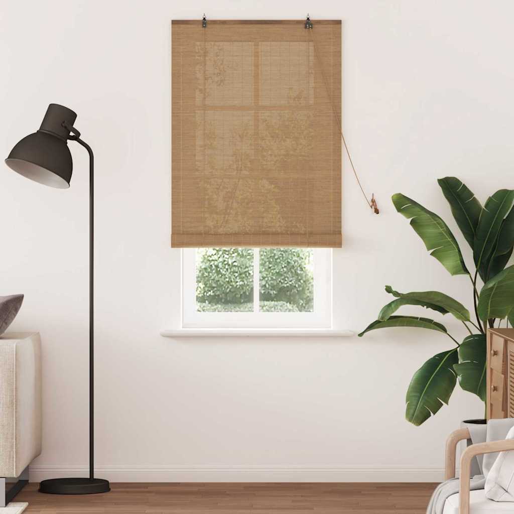 Vidaxl rolgordijn met gordijnen bruin 90 x 220 cm bamboe
