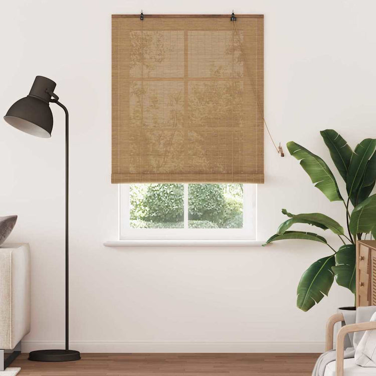 Vidaxl rolgordijn met gordijnen bruin 100 x 220 cm bamboe