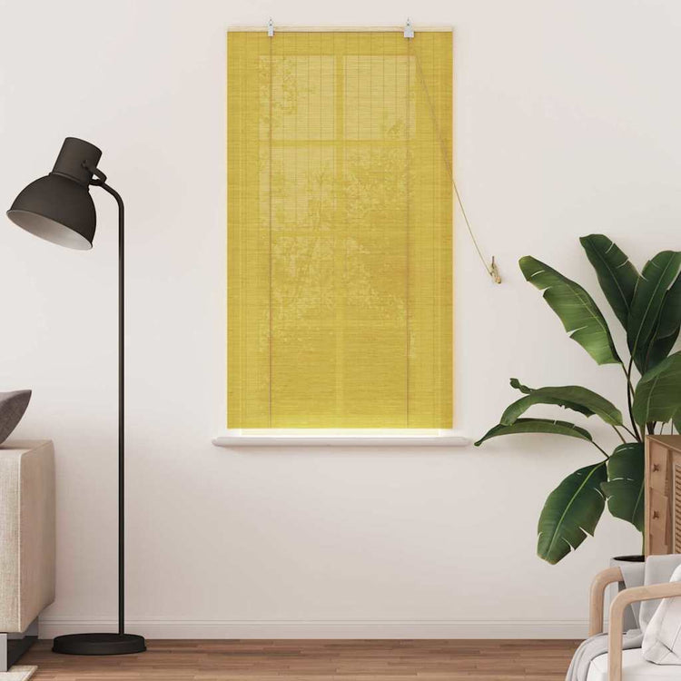 Vidaxl rolgordijn geel 80 x 160 cm bamboe