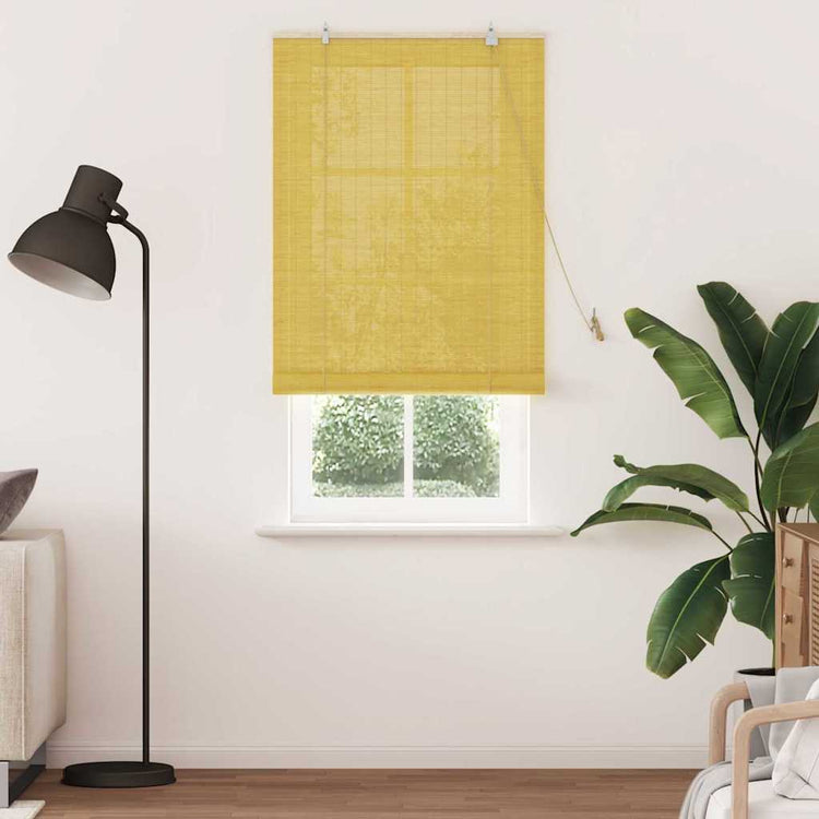Vidaxl rolgordijn geel 90 x 220 cm bamboe
