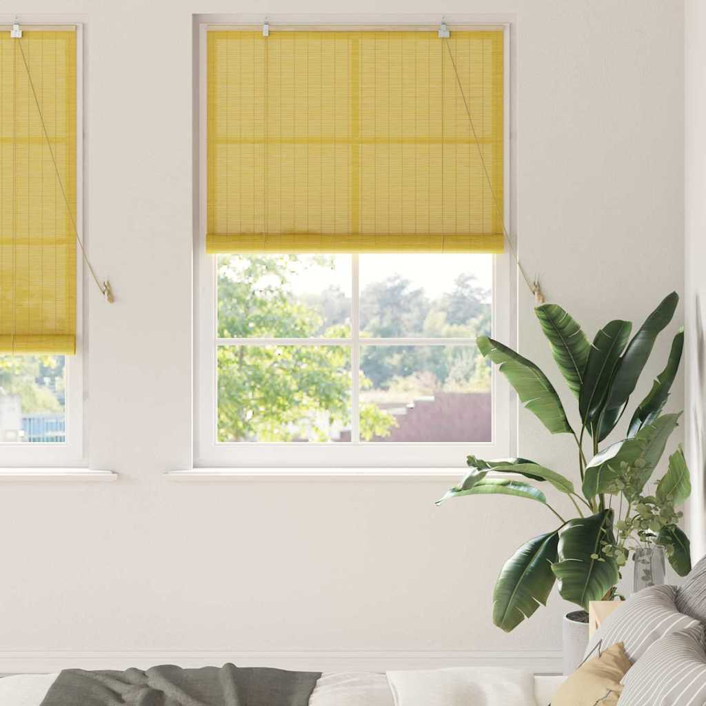 Vidaxl rolgordijn geel 120 x 220 cm bamboe