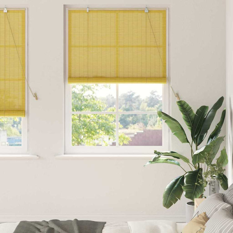 Vidaxl rolgordijn geel 120 x 220 cm bamboe