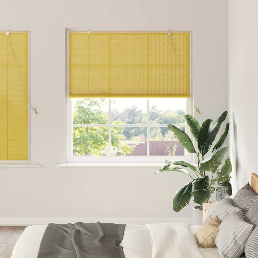 Vidaxl rolgordijn geel 140 x 160 cm bamboe
