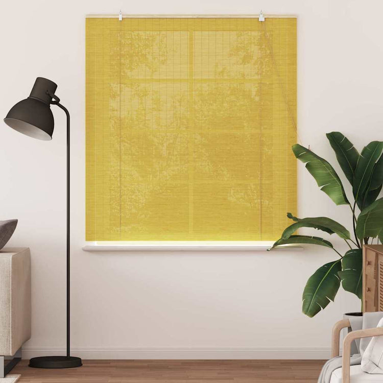 Vidaxl rolgordijn geel 140 x 160 cm bamboe