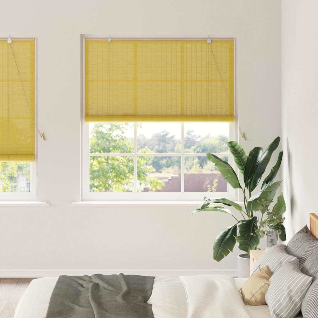 Vidaxl rolgordijn geel 140 x 220 cm bamboe