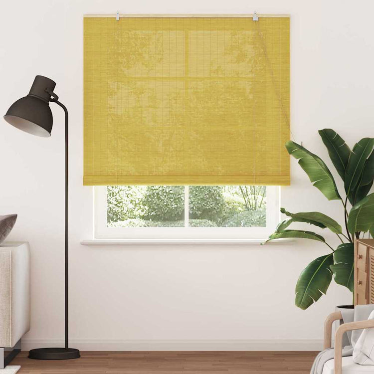 Vidaxl rolgordijn geel 140 x 220 cm bamboe