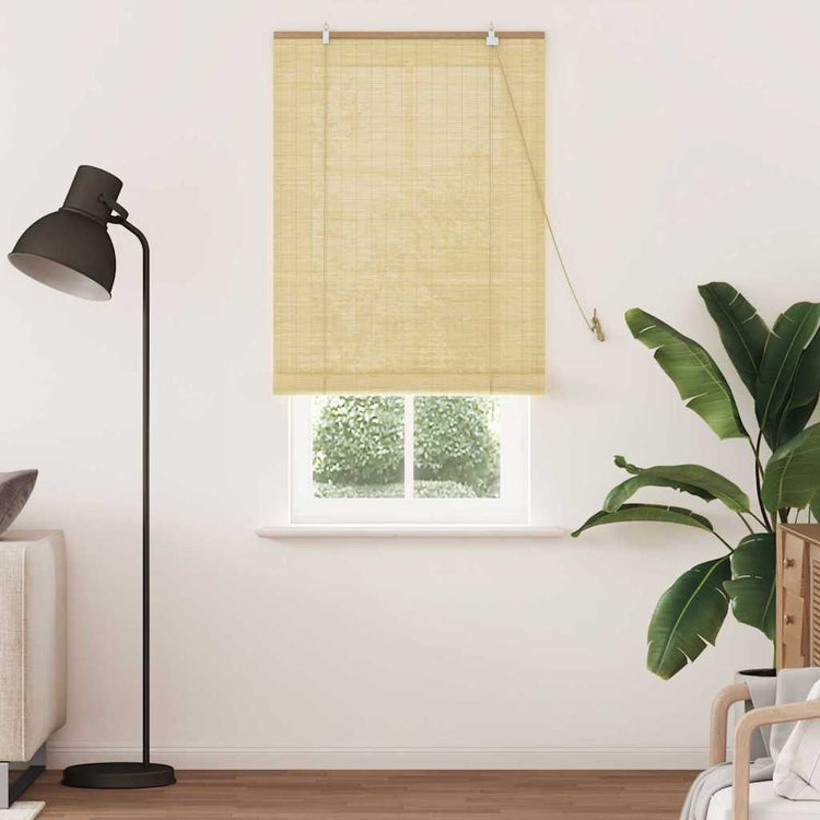 Vidaxl rolgordijn met gordijnen natuur 80 x 220 cm bamboe