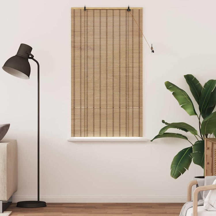 Vidaxl rolgordijn met gordijnen natuur 80 x 160 cm bamboe