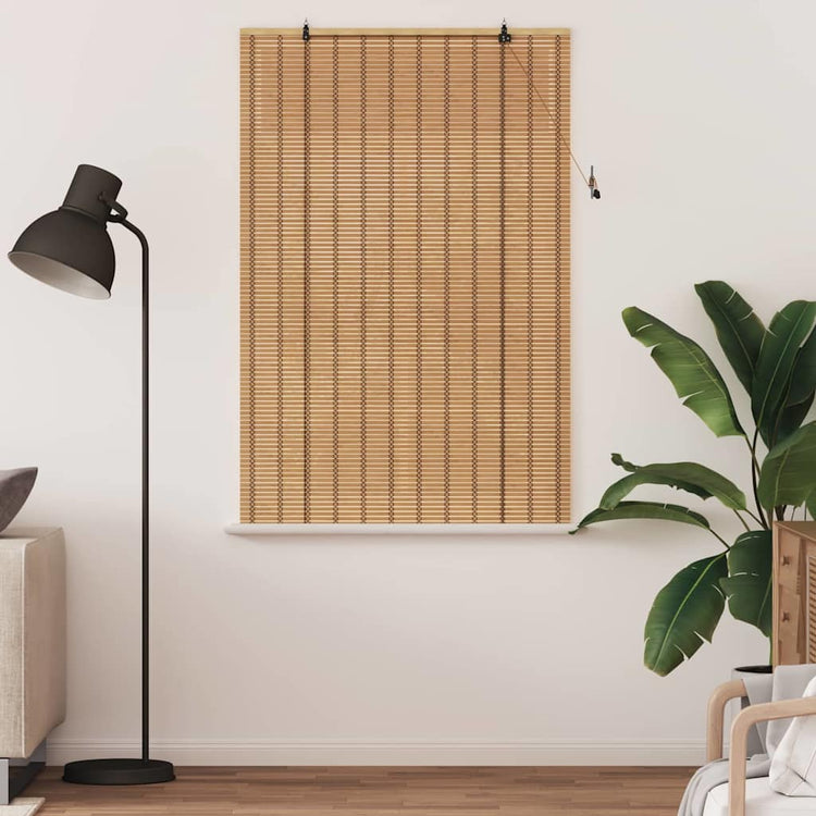 Vidaxl rolgordijn met gordijnen natuur 100 x 160 cm bamboe