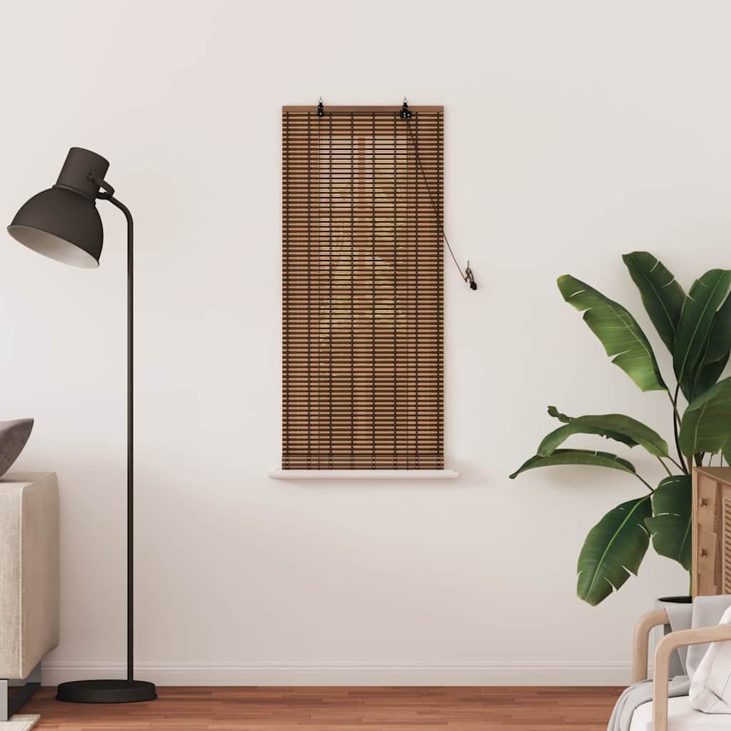 Vidaxl rolgordijn met gordijnen bruin 60 x 160 cm bamboe