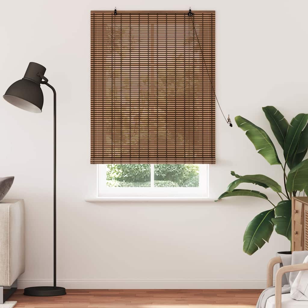 Vidaxl rolgordijn met gordijnen bruin 120 x 220 cm bamboe