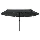 Vidaxl tuinparasol 395 x 395 x 245 cm polyester rond antraciet - afbeelding 3