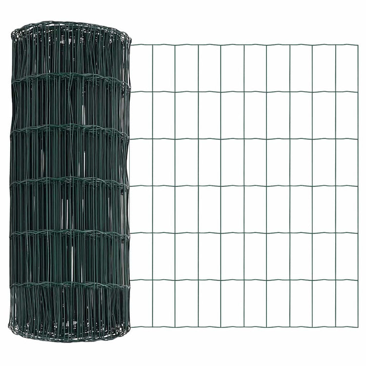 Vidaxl euro hek 0,8 x 25 m pvc-gecoat ijzer groen