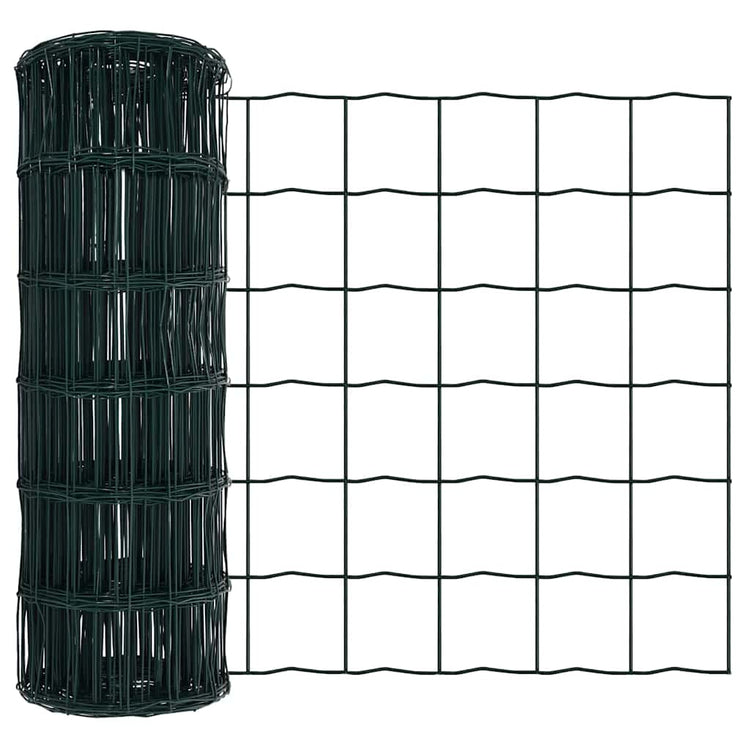 Vidaxl euro hek 0,6 x 25 m pvc-gecoat ijzer groen