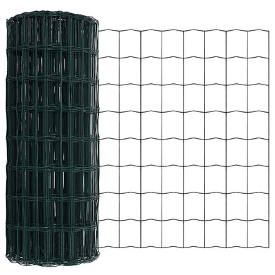 Vidaxl euro hek groen 0,6 x 10 m pvc-gecoat ijzer