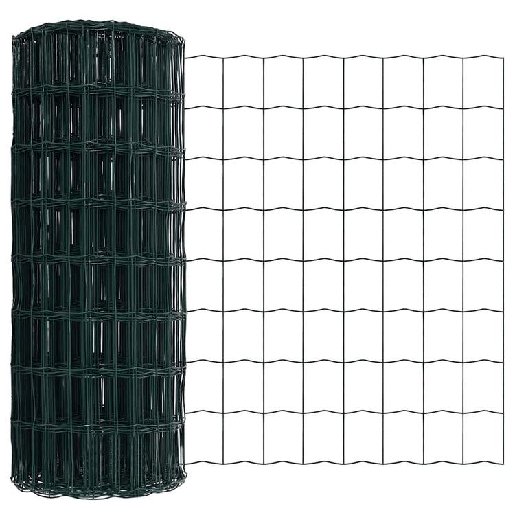 Vidaxl euro hek 0,6 x 50 m pvc-gecoat ijzer groen